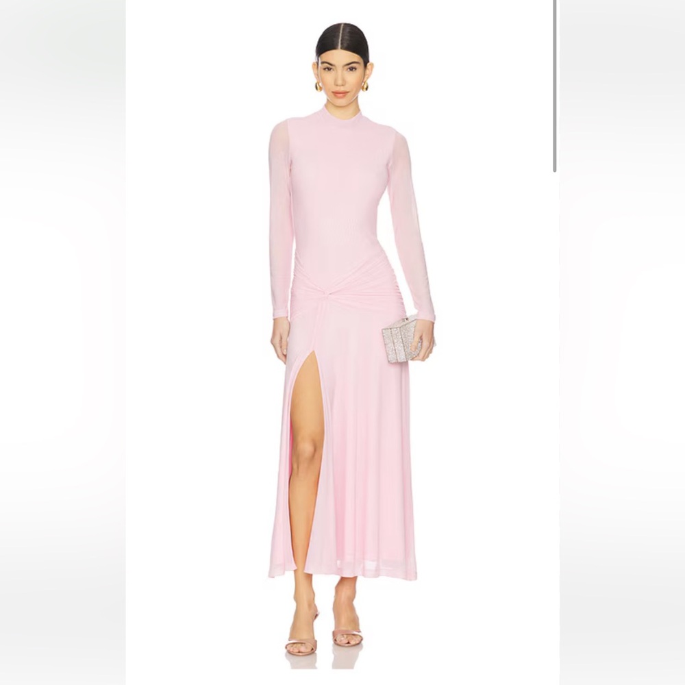 Bardot Light Pink Mesh Midi Dress